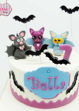 Tarta halloween murciélagos