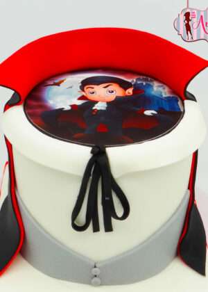 Tarta halloween vampiro papel de azúcar