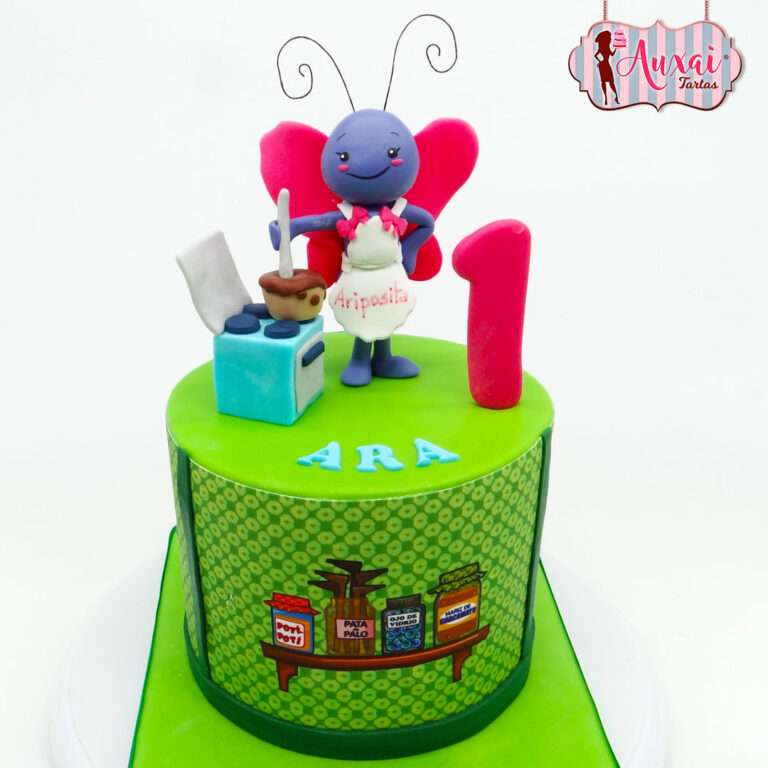 Tarta mariposita gallina pintadita
