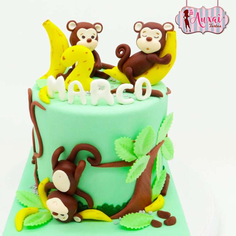 Tarta monos animales de la selva