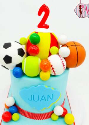 Tarta infantil pelotas deportes