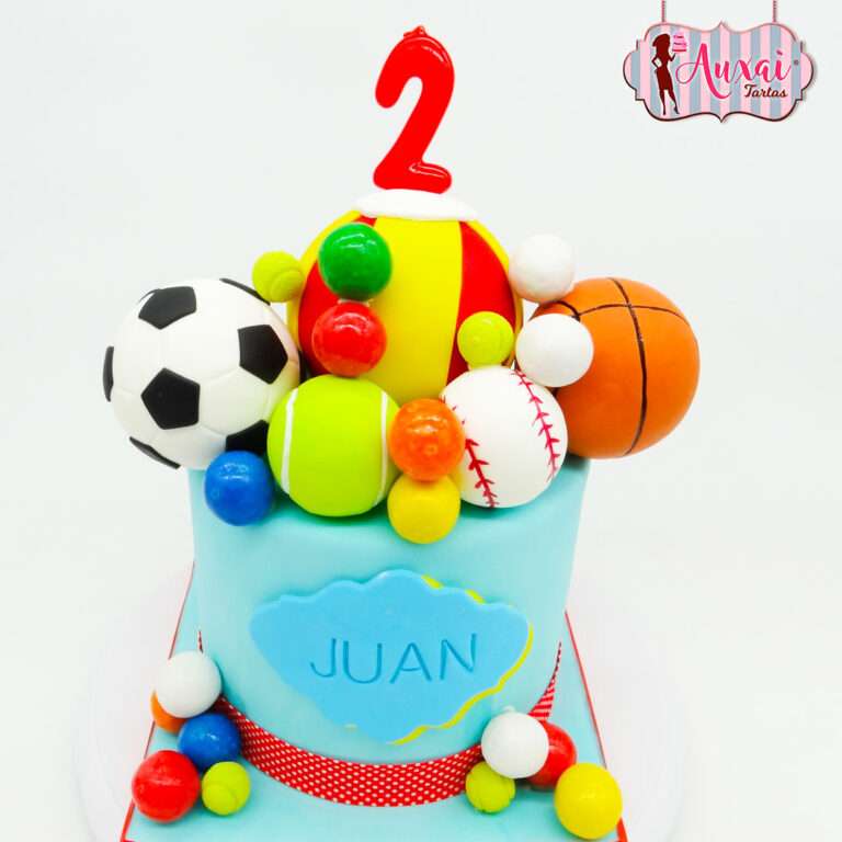 Tarta infantil pelotas deportes
