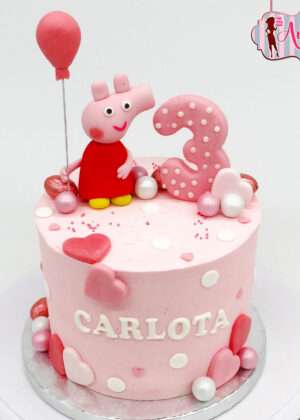Tarta Peppa Pig sin fondant