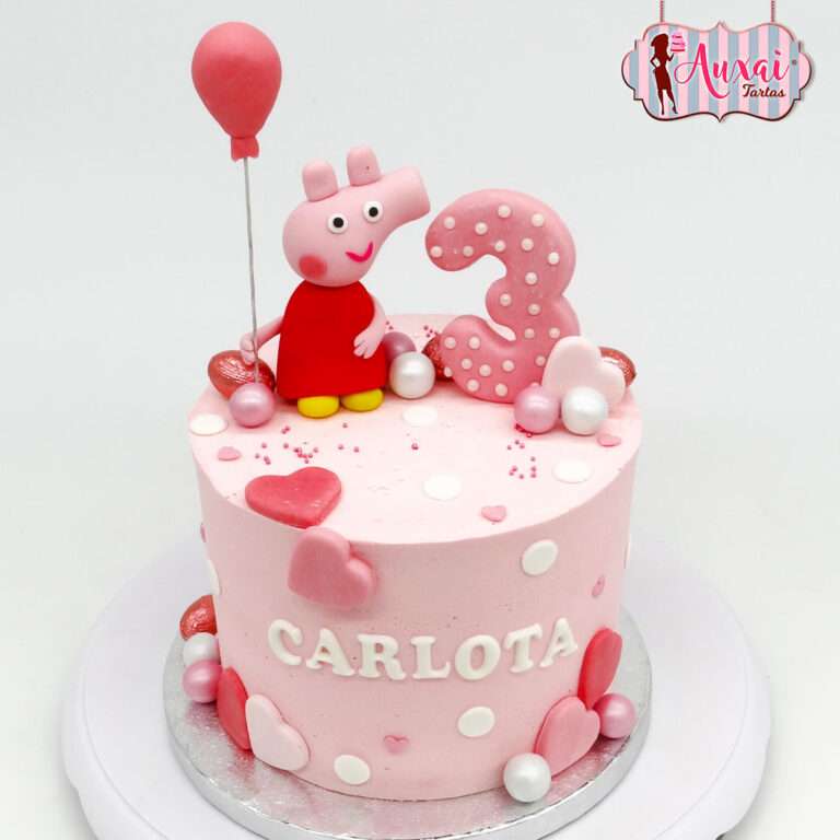 Tarta Peppa Pig sin fondant
