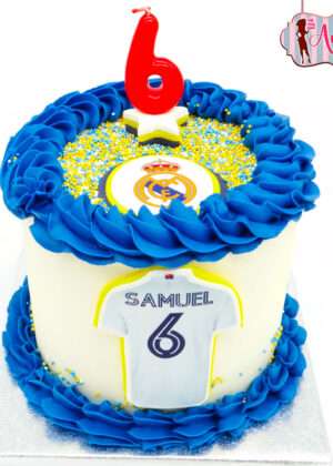 Tarta fútbol buttercream Real Madrid – sin fondant