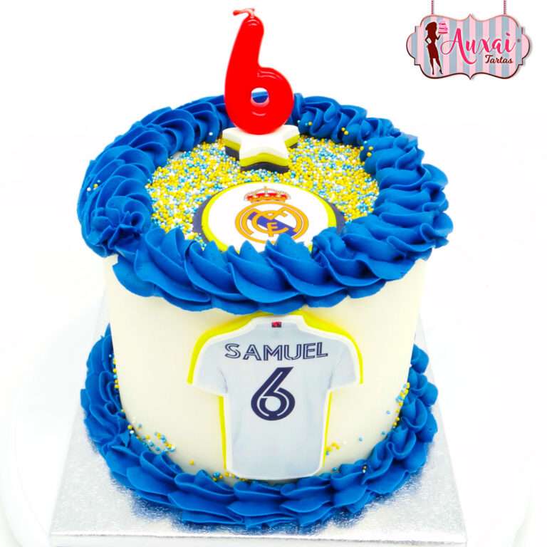 Tarta fútbol buttercream Real Madrid – sin fondant