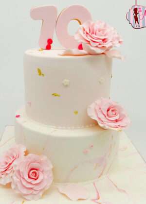 Tarta romántica 70 años