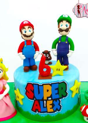 Tarta Super Mario y Peach