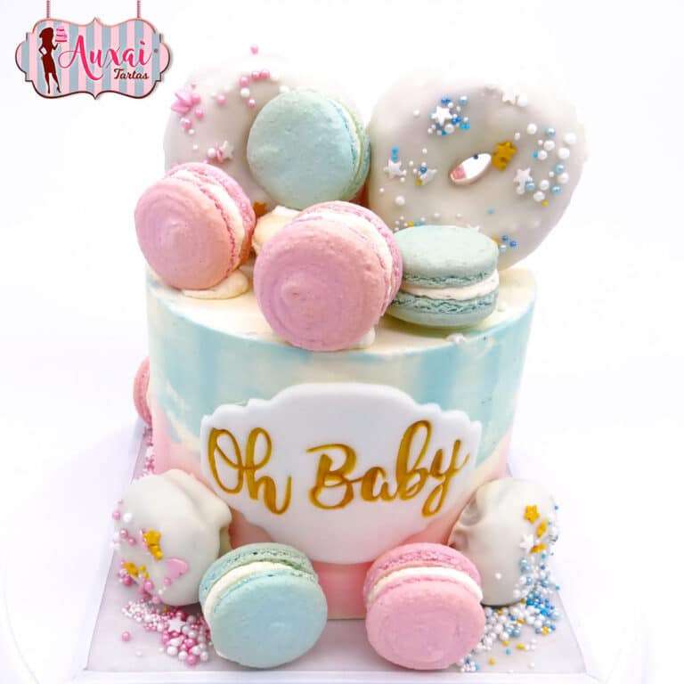 Tarta Gender Reveal macarons