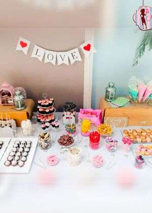 Mesa dulce para boda sencilla