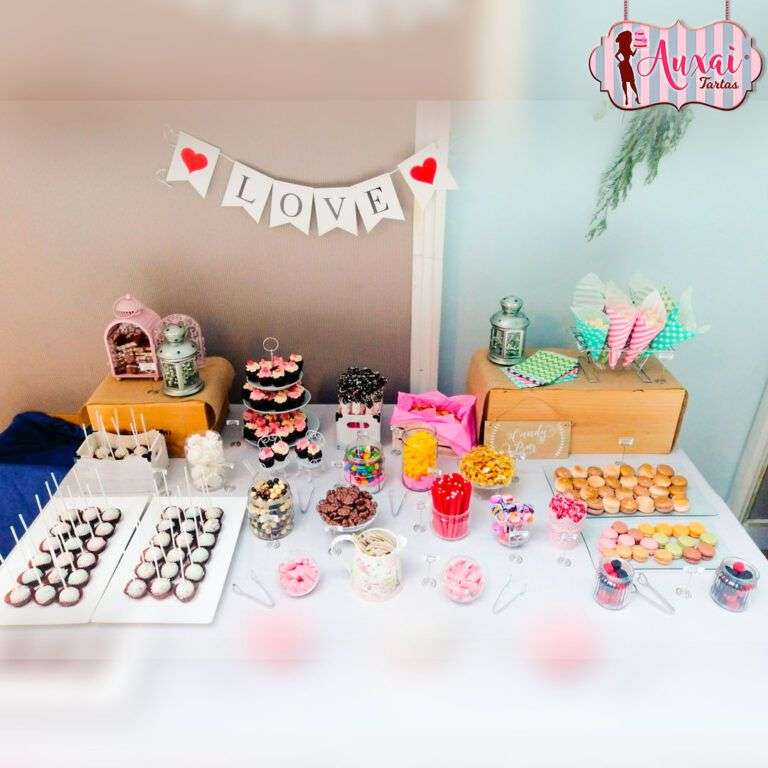 Mesa dulce para boda sencilla