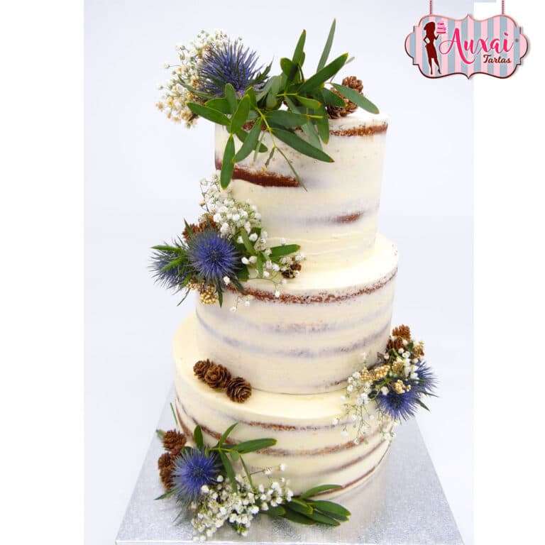 Tarta boda semi naked invierno