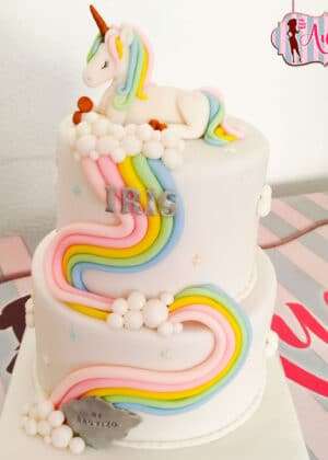Tarta bautizo unicornio