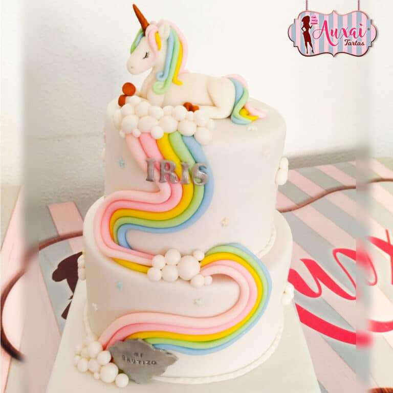 Tarta bautizo unicornio