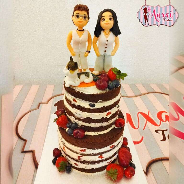 Tarta boda naked chicas