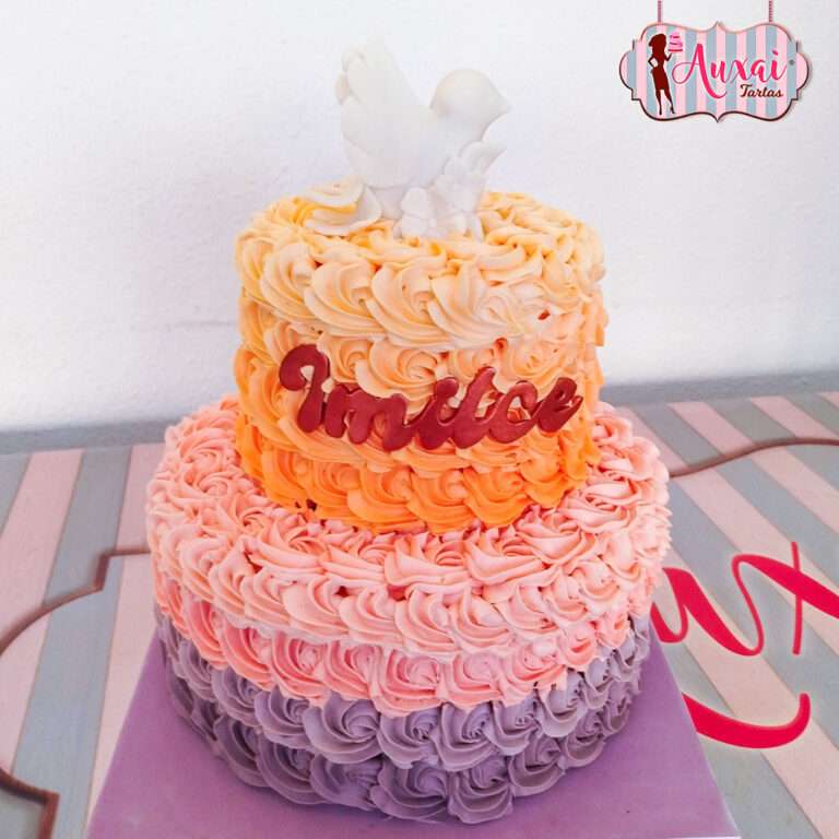 Tarta comunión con paloma