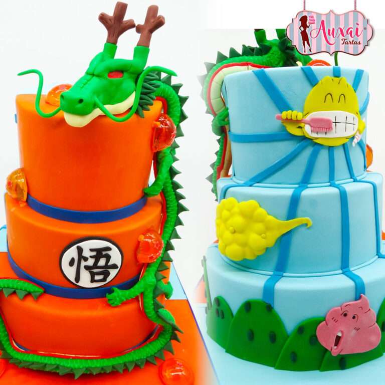 Tarta doble Arale y Dragon Ball