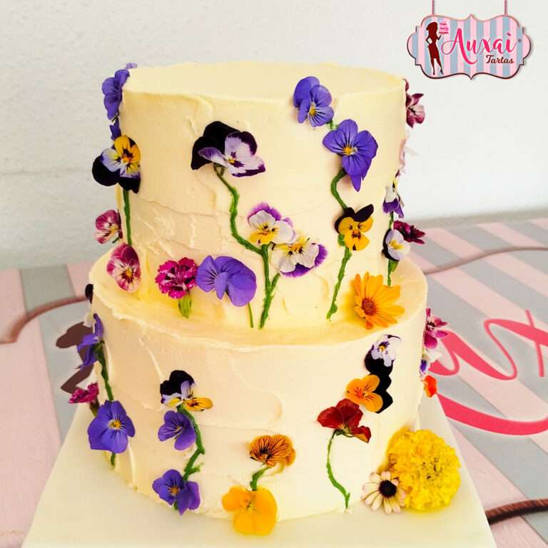 Tarta boda Flores Comestibles