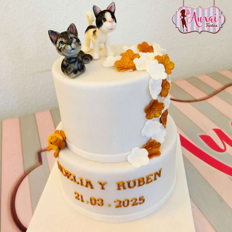 Tarta boda gatos