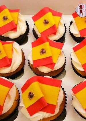 Cupcakes bandera de España