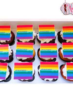 Cupcakes bandera lgbt con logo