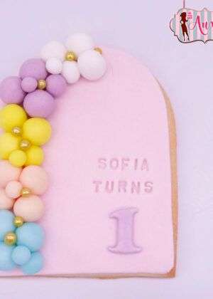 Galleta 1 año con globos