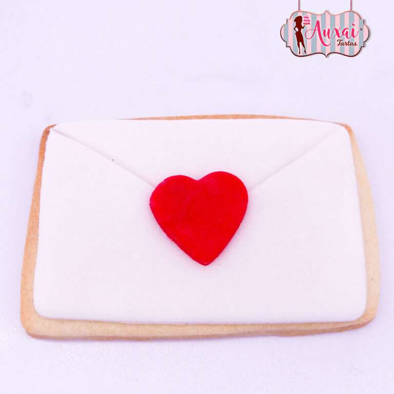 Galleta San Valentín sobre con corazón