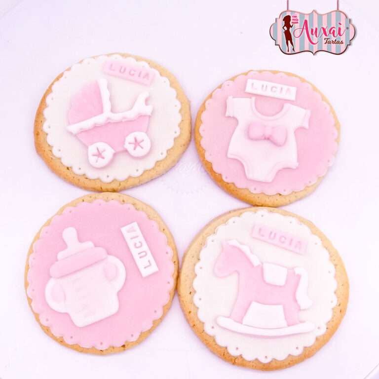 Galletas niña baby shower - bautizo