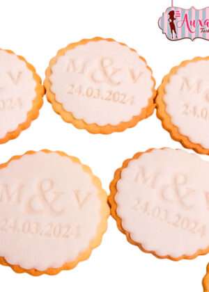 Galleta de boda con iniciales