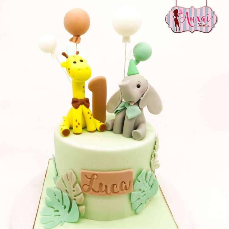 Tarta Infantil Primer Cumpleaños Selva Delicada
