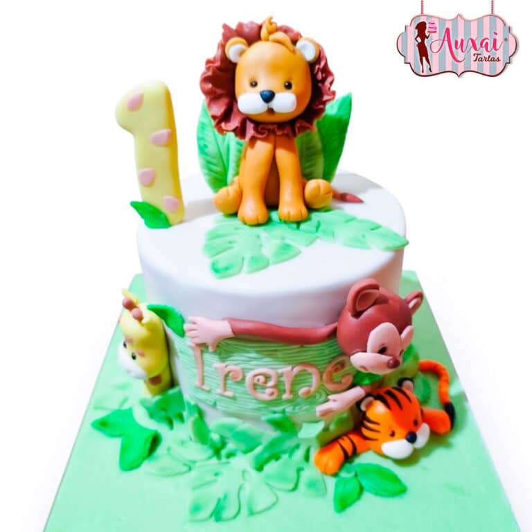 Tarta Infantil Selva Mágica con León y Tigre