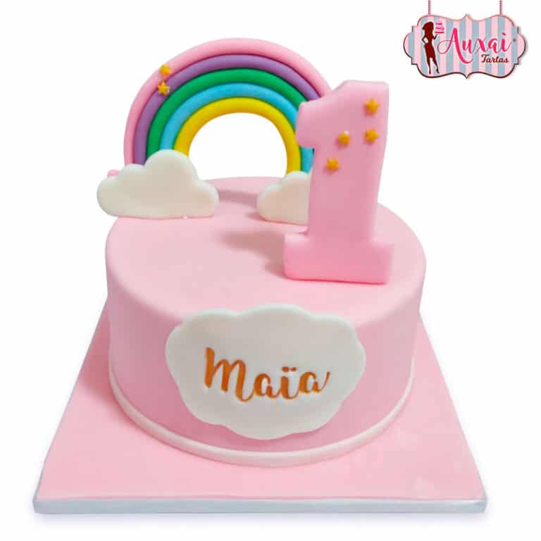 Tarta Infantil Arcoíris primer cumpleaños