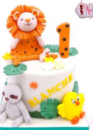 Tarta 1 año animales de peluche