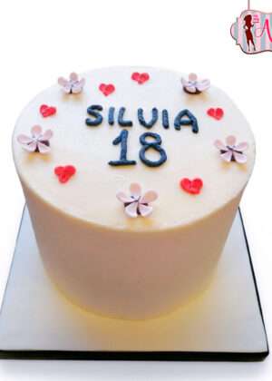 Tarta 18 años con corazones
