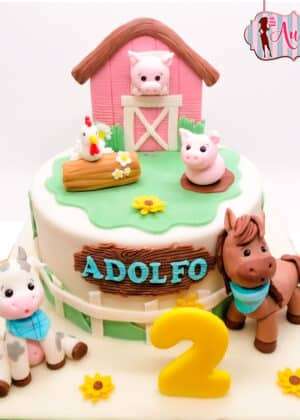 Tarta 2 años animales de la granja