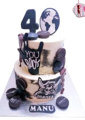 Tarta 40 años oreo - sin fondant