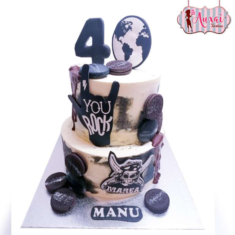 Tarta 40 años oreo - sin fondant