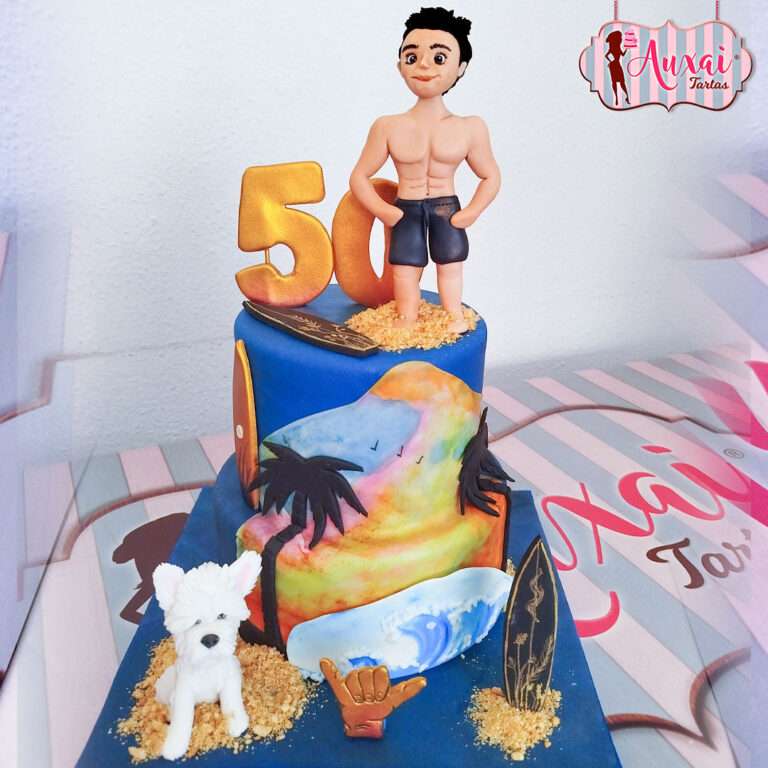 Tarta 50 años chico surfista