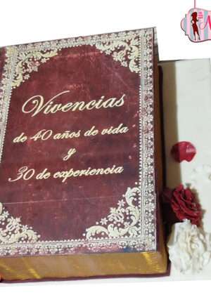 Tarta 70 años libro elegante