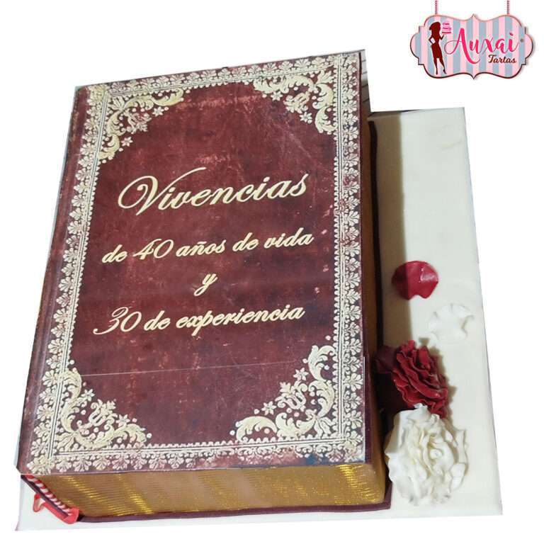 Tarta 70 años libro elegante