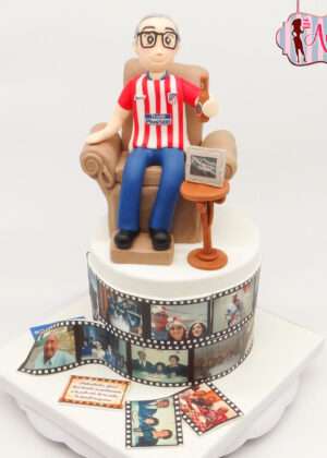 Tarta abuelo fútbol y fotos