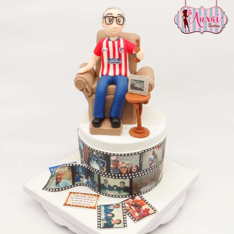 Tarta abuelo fútbol y fotos