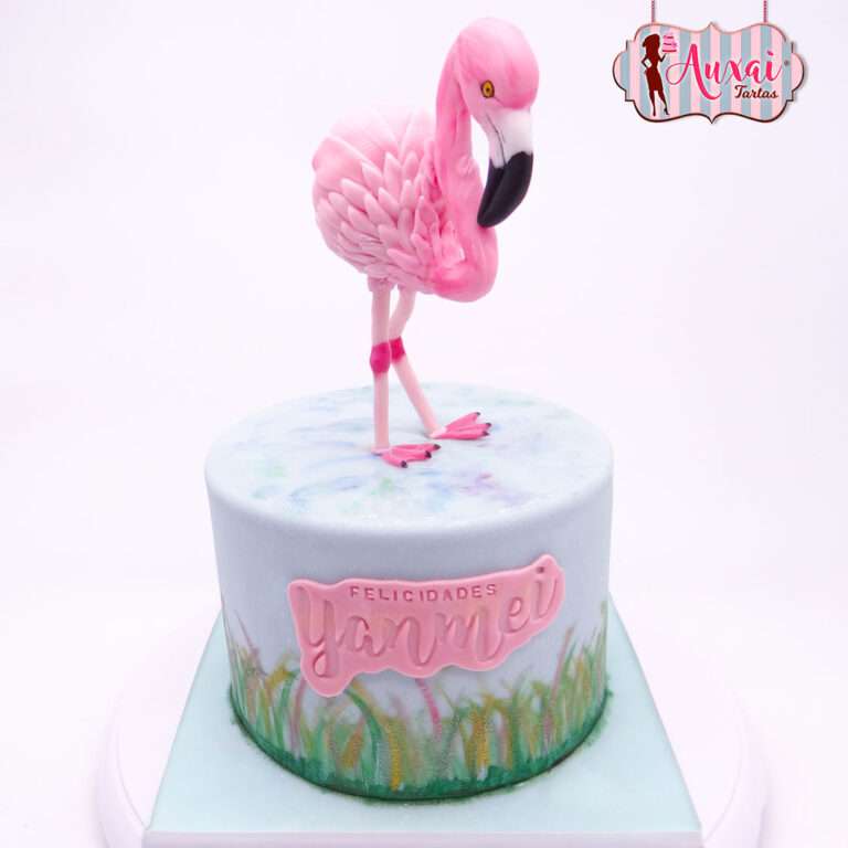 Tarta flamenco rosa personalizada
