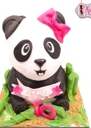 Tarta animales oso panda 3D
