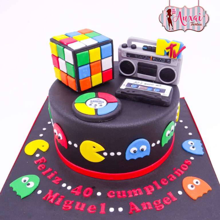 Tarta años 80 retro personalizada