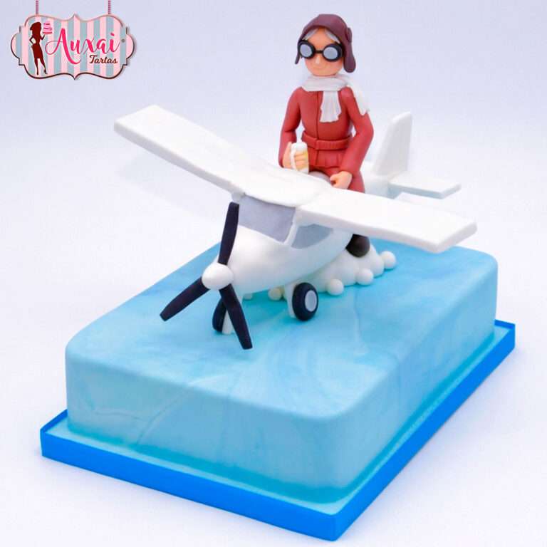Tarta piloto de avioneta personalizada