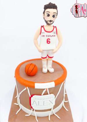 Tarta baloncesto cesta