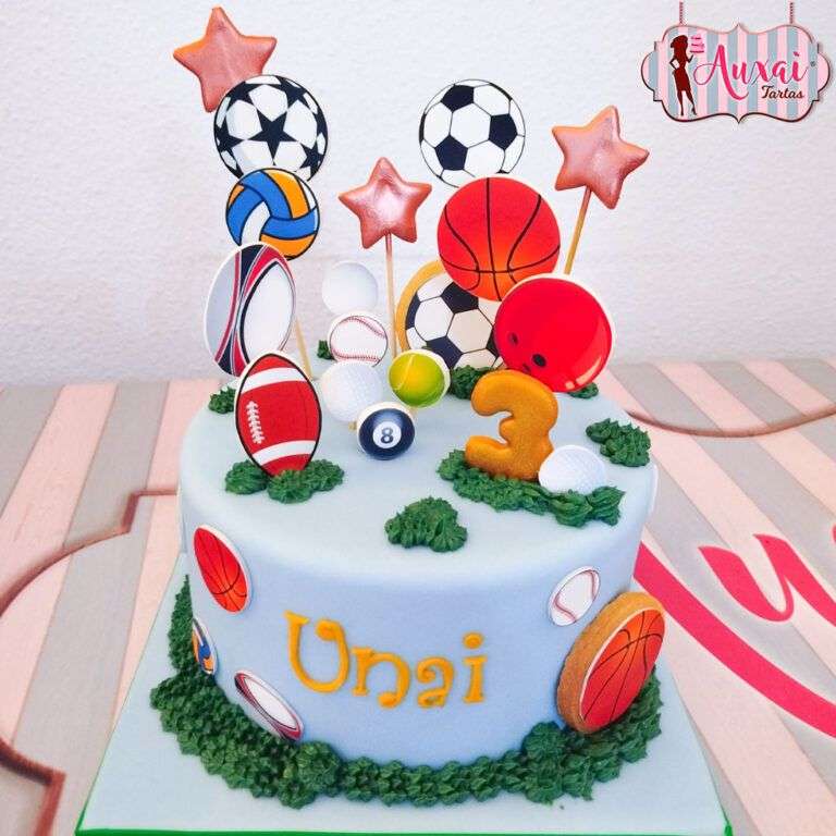 Tarta balones y estrellas