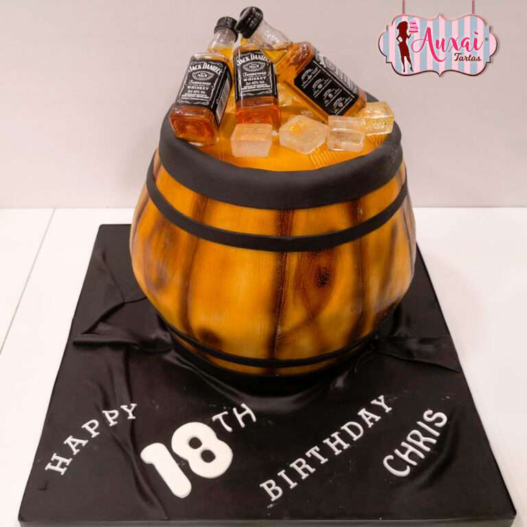 Tarta barril Jack Daniel's personalizada