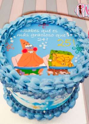 Tarta Bob Esponja - sin fondant
